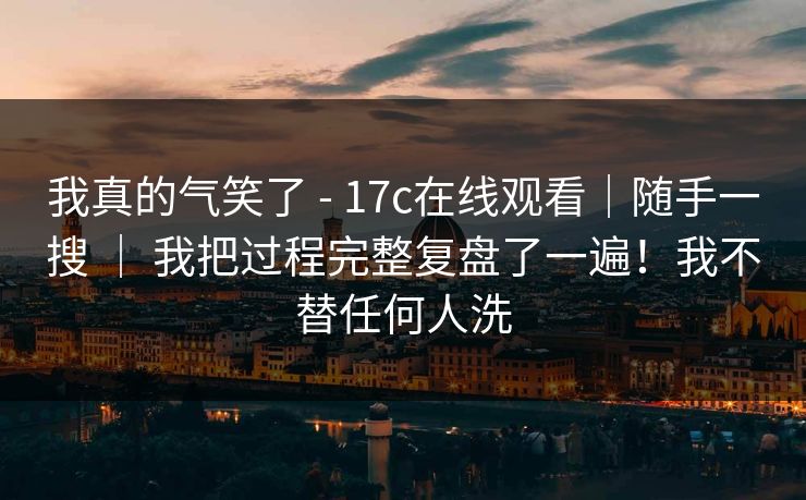 我真的气笑了 - 17c在线观看｜随手一搜 ｜ 我把过程完整复盘了一遍！我不替任何人洗  第1张
