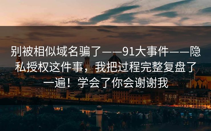 别被相似域名骗了——91大事件——隐私授权这件事，我把过程完整复盘了一遍！学会了你会谢谢我  第1张