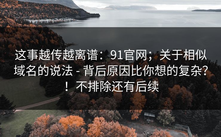 这事越传越离谱：91官网；关于相似域名的说法 - 背后原因比你想的复杂？！不排除还有后续  第1张