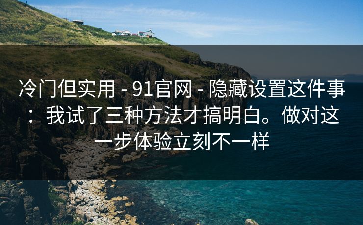冷门但实用 - 91官网 隐藏设置这件事：我试了三种方法才搞明白。做对这一步体验立刻不一样  第1张